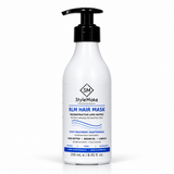A white pump bottle of StyleMake Professional RLM Hair Mask post-treatment maintenance conditioner with a black pump dispenser, set against a plain white background. StyleMake RLM Hair Mask 250 mL pump bottle, post-treatment hair mask for maintaining softness and shine after salon hair treatments