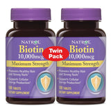 2 * Natrol - Biotin Maximum Strength 10000 mcg. - 200 Tablets ( Pack of Two )